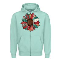 Seafoam Christmas sunflower Zipper Hoodie - CowhideDigitalArt