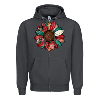 Smoke Christmas sunflower Zipper Hoodie - CowhideDigitalArt