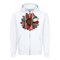White Christmas sunflower Zipper Hoodie - CowhideDigitalArt