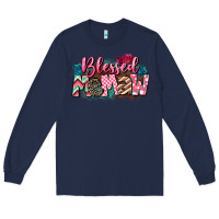 Navy Blessed memaw Mother's Day Long Sleeve Tee - CowGirlArtShop