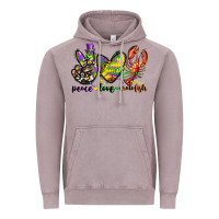Vintage Zinc peace love crawfish mardi gras Vintage Hoodie - CowGirlArtShop