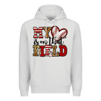 Dove Grey my heart is on that field baseball Premium Hoodie - Jasminsmagicworld