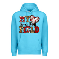 Ocean Blue my heart is on that field baseball Premium Hoodie - Jasminsmagicworld