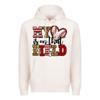 Pale Pink my heart is on that field baseball Premium Hoodie - Jasminsmagicworld