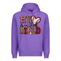 Purple my heart is on that field baseball Premium Hoodie - Jasminsmagicworld