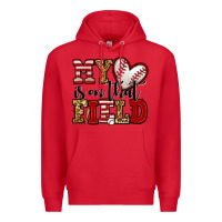 Red my heart is on that field baseball Premium Hoodie - Jasminsmagicworld