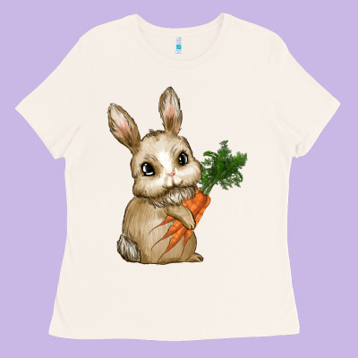 Eastrt Bunny Carrot Ladies Tee Designed By Ranaportraitstore
