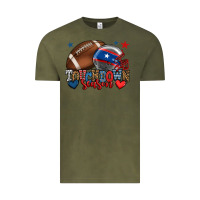 Vintage Olive Touchdown season American football 4th of july Vintage Tee - HowdyJamesFarm