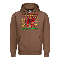 Chestnut festive christmas message with crosses Zipper Hoodie - CowhideDigitalArt