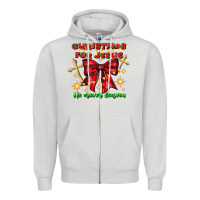Dove Grey festive christmas message with crosses Zipper Hoodie - CowhideDigitalArt