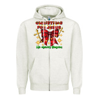 Oatmeal Heather festive christmas message with crosses Zipper Hoodie - CowhideDigitalArt