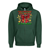 Sports Green festive christmas message with crosses Zipper Hoodie - CowhideDigitalArt