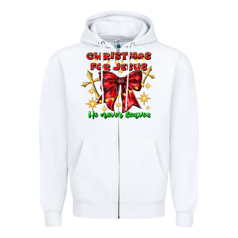 Festive Christmas Message With Crosses Zipper Hoodie by CowhideDigitalArt | Teevron