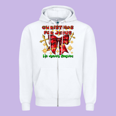 Festive Christmas Message With Crosses Zipper Hoodie Designed By Cowhidedigitalart