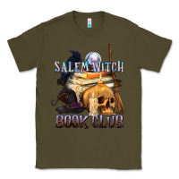 Army Green Salem Witch Book Club Classic Tee - texasbilliewilder