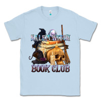 Dusty Blue Salem Witch Book Club Classic Tee - texasbilliewilder