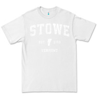 White Stowe Vermont Vt Vintage Athletic Sports Premium Tee - minhPixels