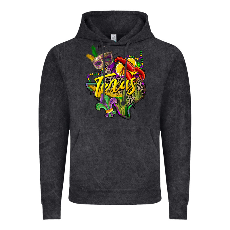 Texas Map Mardi Gras Vintage Hoodie by CowGirlArtShop | Teevron