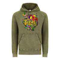 Vintage Olive texas map mardi gras Vintage Hoodie - CowGirlArtShop