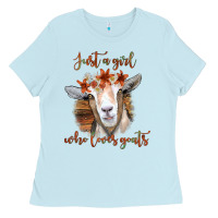 Baby Blue Just a Girl Who Loves Goat Ladies Tee - Bettercallsaul
