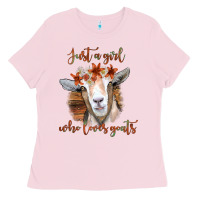 Bubblegum Pink Just a Girl Who Loves Goat Ladies Tee - Bettercallsaul
