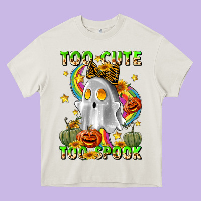 Too Cute Too Spook Heavy Core Tee Designed By Lillyallendesigns