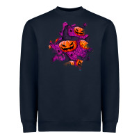 Navy halloween pumpkin patch  3 Heavyweight Sweatshirt - BundleAndBundleShop