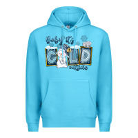 Ocean Blue Baby It's Cold Outside Premium Hoodie - FaDigitalArtStudio
