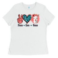 White Peace Love Goats Ladies Tee - Bettercallsaul