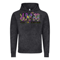 Vintage Black peace love mardi gras Vintage Hoodie - CowGirlArtShop