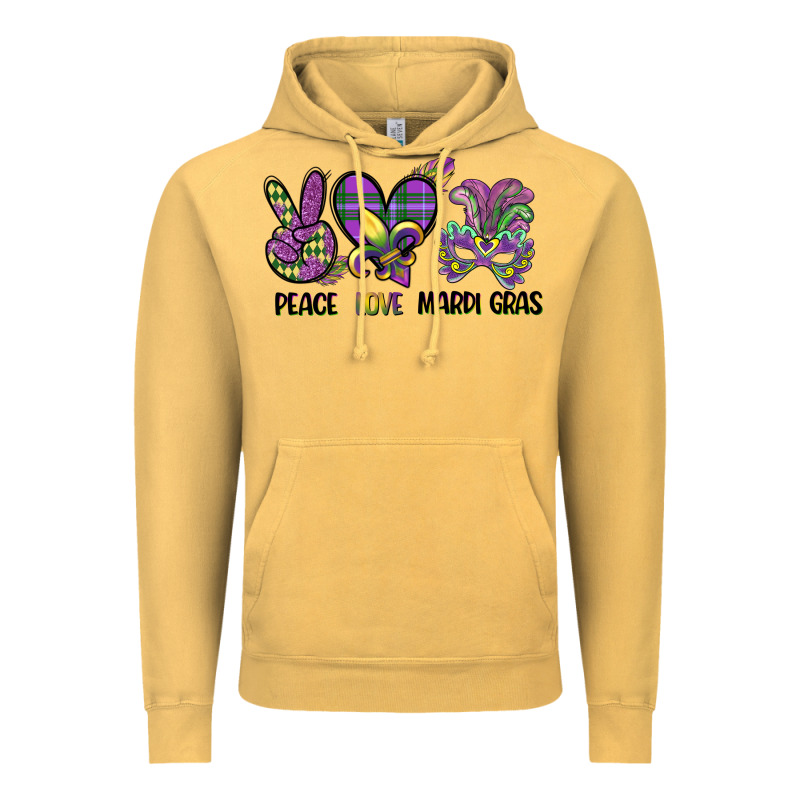 Peace Love Mardi Gras Vintage Hoodie by CowGirlArtShop | Teevron