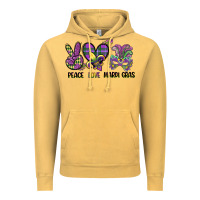 Vintage Mustard peace love mardi gras Vintage Hoodie - CowGirlArtShop