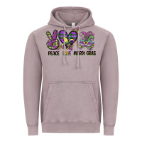 Vintage Zinc peace love mardi gras Vintage Hoodie - CowGirlArtShop