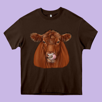 Red Angus Heavy Core Tee Designed By Jahusdesignshop