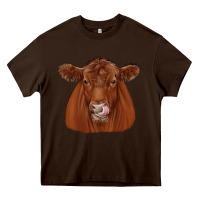 Chocolate Brown red angus Heavy Core Tee - JahusDesignShop