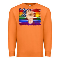 Carrot lgbtq flag and american flag with hand Premium Sweatshirt - Artiststas