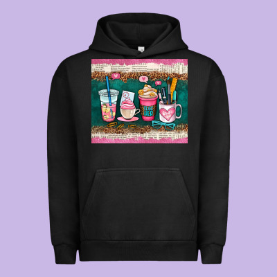 Teacher Coffee Cups Urban Hoodie Designed By Adodesignshop