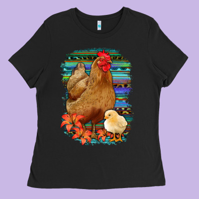 Chicken With Chick Ladies Tee Designed By Bettercallsaul