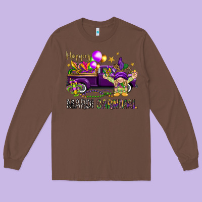Happy Mardi Carnival With Truck Long Sleeve Tee Designed By Howdyjamesfarm