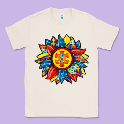 Autism Sunflower Classic Tee Designed By Racoondesign