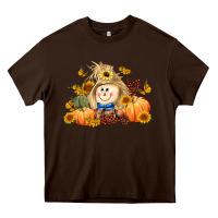 Chocolate Brown fall scarecrow Heavy Core Tee - LillyAllenDesigns