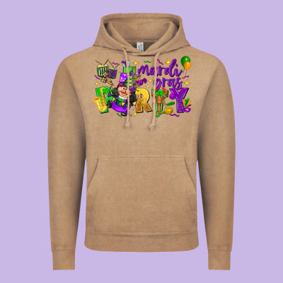 Mardi Gras Party Vintage Hoodie Designed By Cowgirlartshop