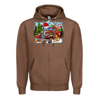 Chestnut Christmas truck Zipper Hoodie - CowhideDigitalArt