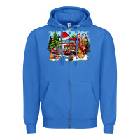 True Royal Christmas truck Zipper Hoodie - CowhideDigitalArt