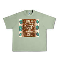Oil Green i can do all things through christ who strengthens Urban Heavy Tee - TumblerDesignByShophia