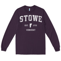 Plum Stowe Vermont Vt Vintage Athletic Sports Long Sleeve Tee - minhPixels