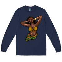 Navy Black woman Long Sleeve Tee - HowdyJamesFarm