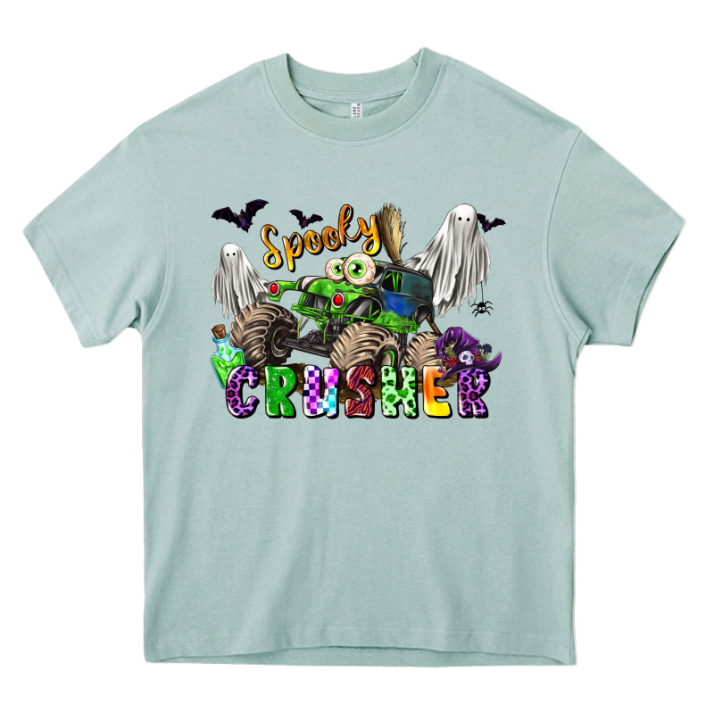 Spooky Crusher Monster Truck Heavy Core Tee by LillyAllenDesigns | Teevron