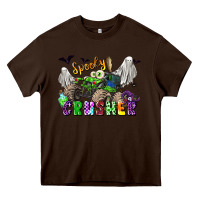 Chocolate Brown spooky crusher monster truck Heavy Core Tee - LillyAllenDesigns