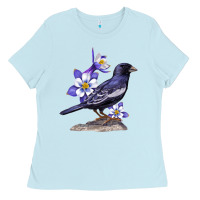 Baby Blue Colorado Lark Mountain Bunting Bird Ladies Tee - Bettercallsaul